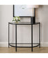 Accent Furniture with Tempered Glass Top with Shelves Satin Black