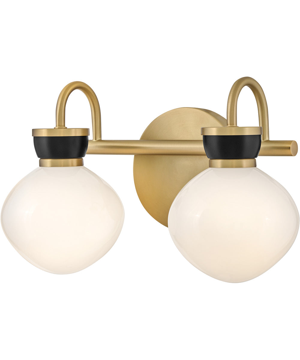Lucy 2-Light Small Two Light Vanity in Lacquered Brass