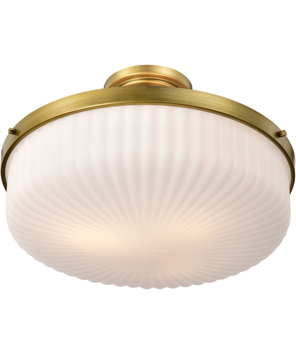 Solara 3-Light Close-to-Ceiling Natural Brass