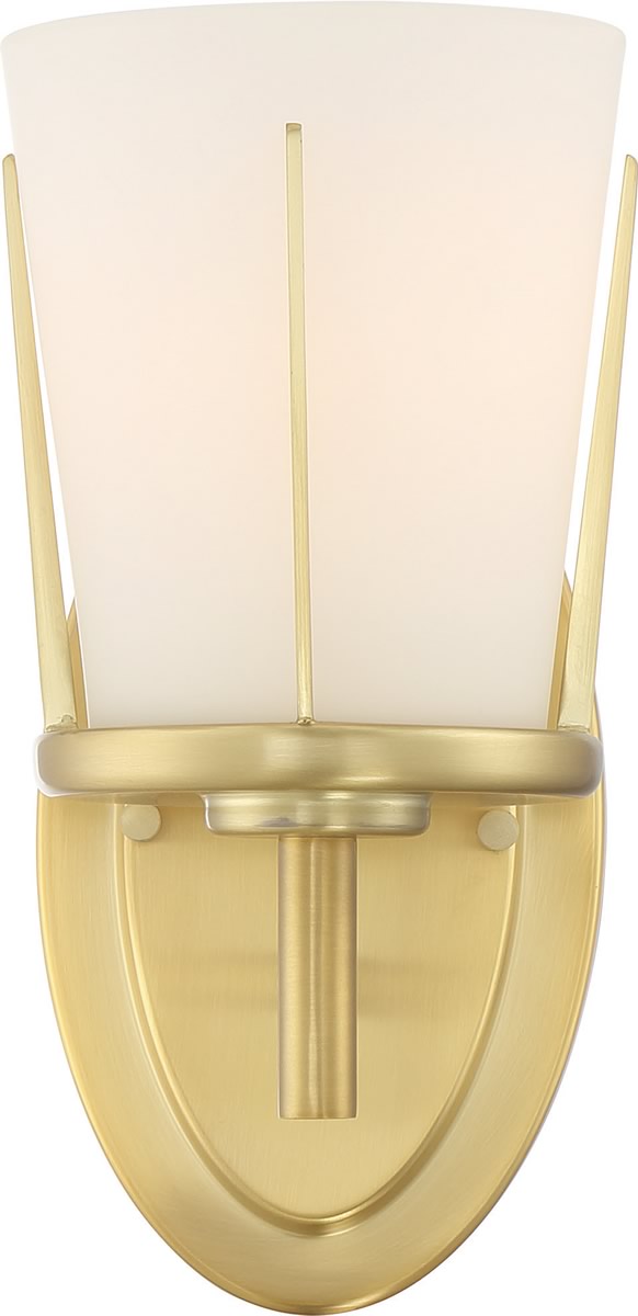 5"W Serene 1-Light Vanity & Wall Natural Brass