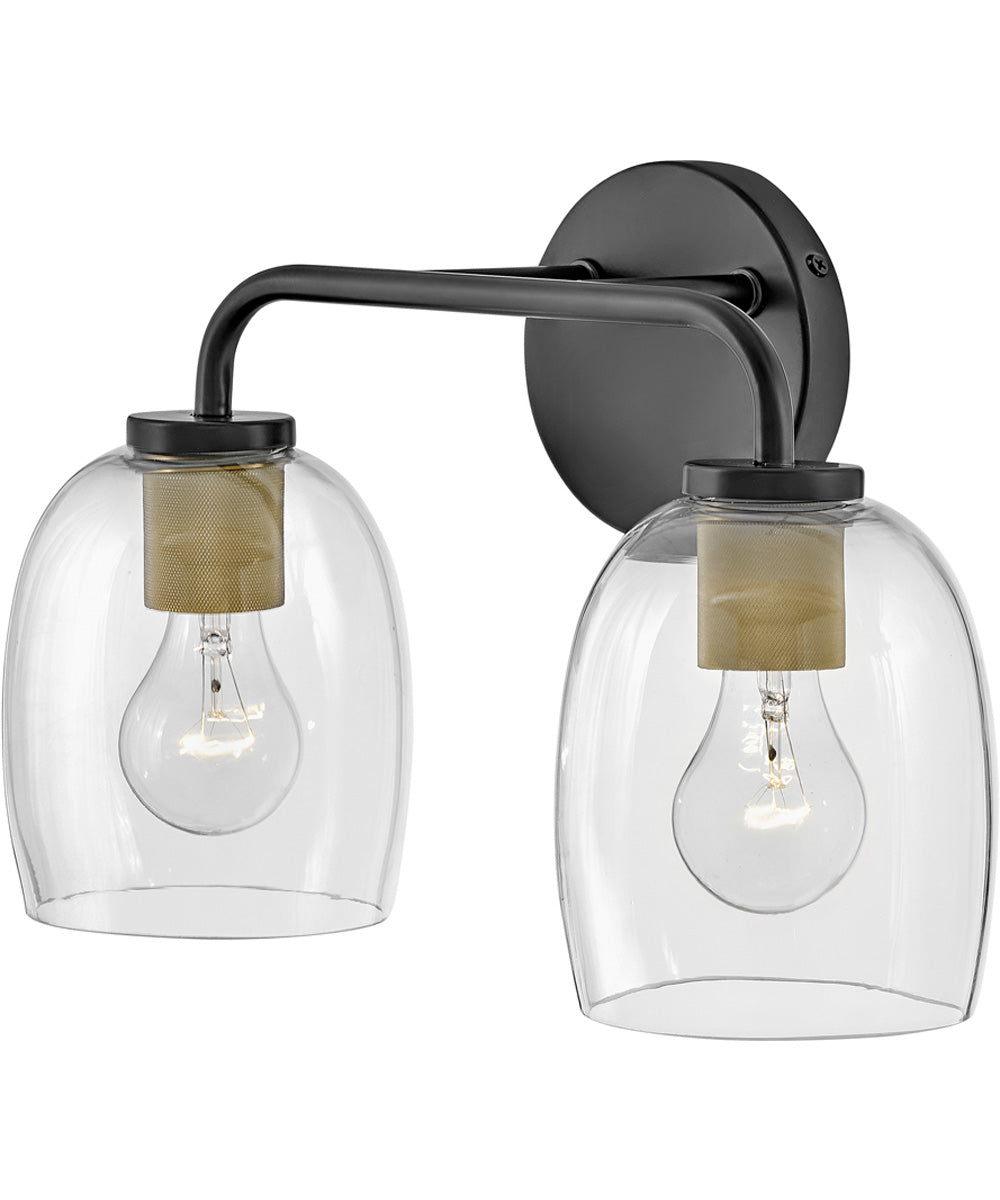 Percy 2-Light Small Two Light Vanity in Black