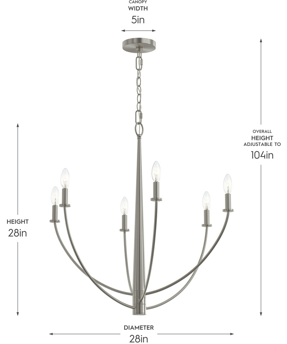 Jheni 6-Light Chandelier Brushed Nickel