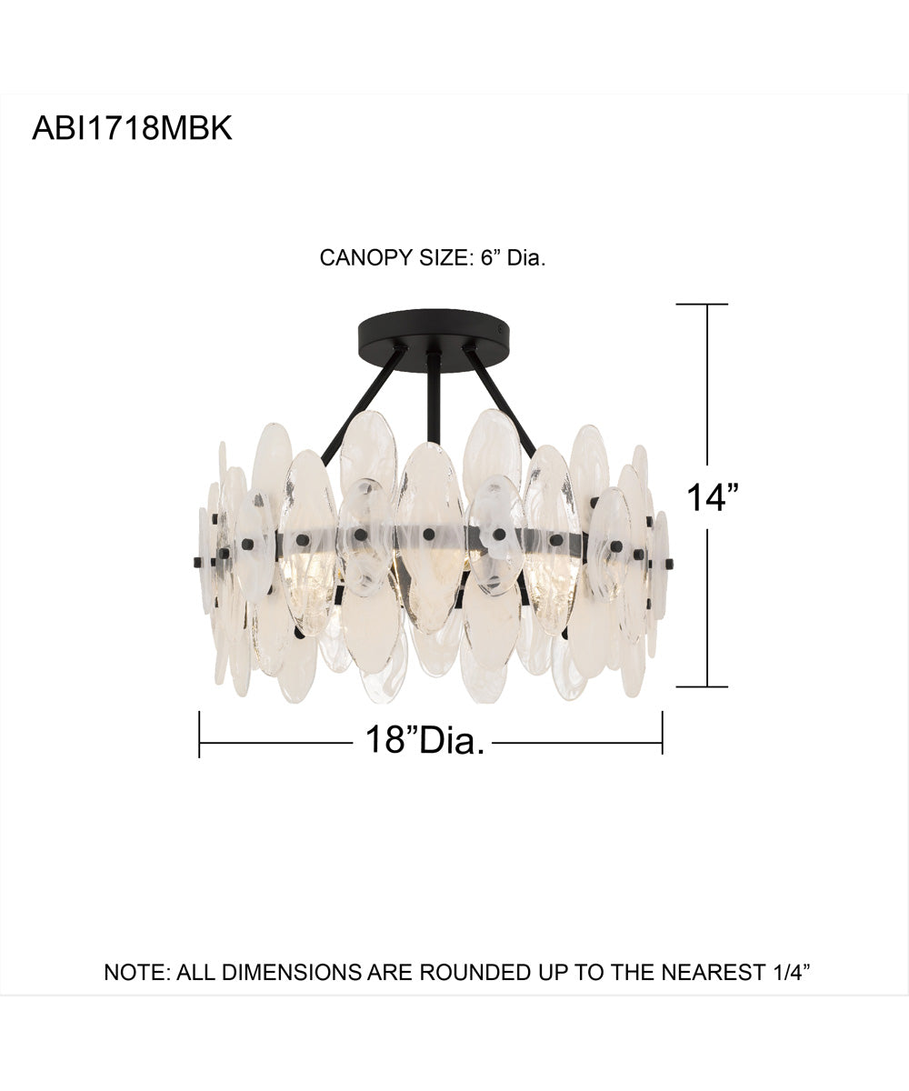 Abigail 4-light Semi Flush Mount Matte Black