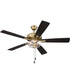 EOS 2 Light Clear Bowl 52" Ceiling Fan 2-Light Fan Satin Brass