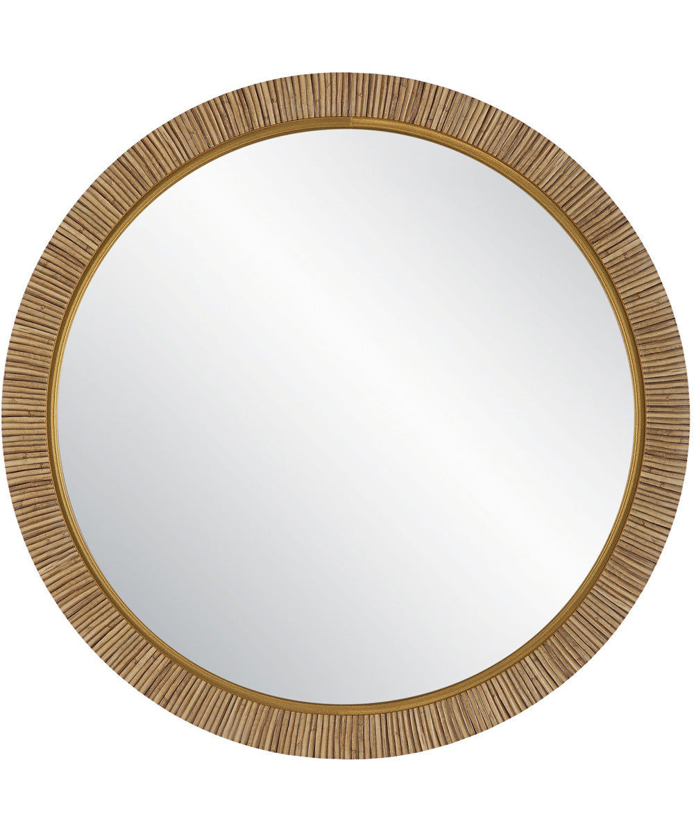 30x30" Wall Mirror Texturde Rattan-Effect