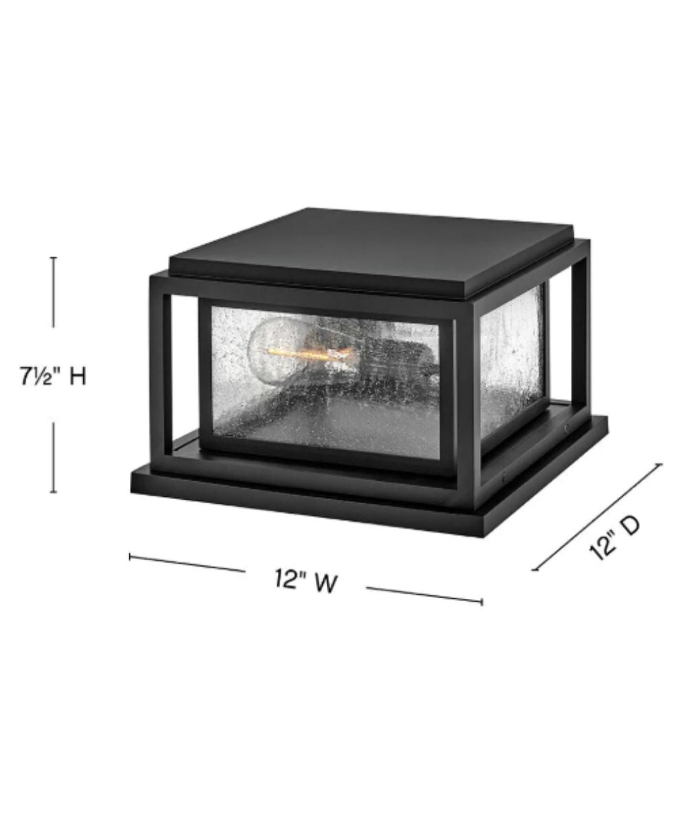 Republic 2-Light Small Pier Mount Lantern 12v in Black