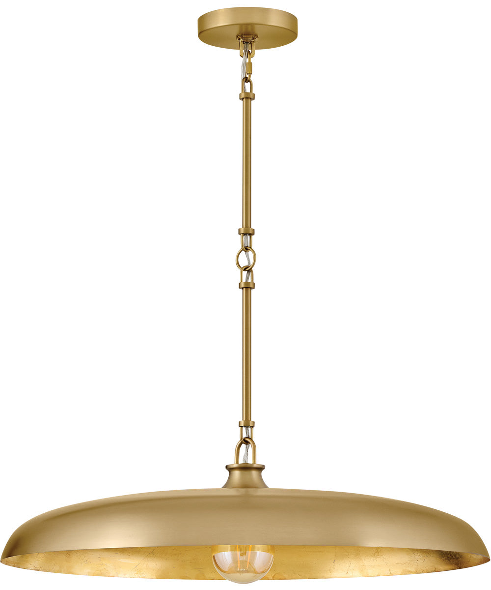 Sadie 1-Light Medium Dome Chandelier in Lacquered Brass