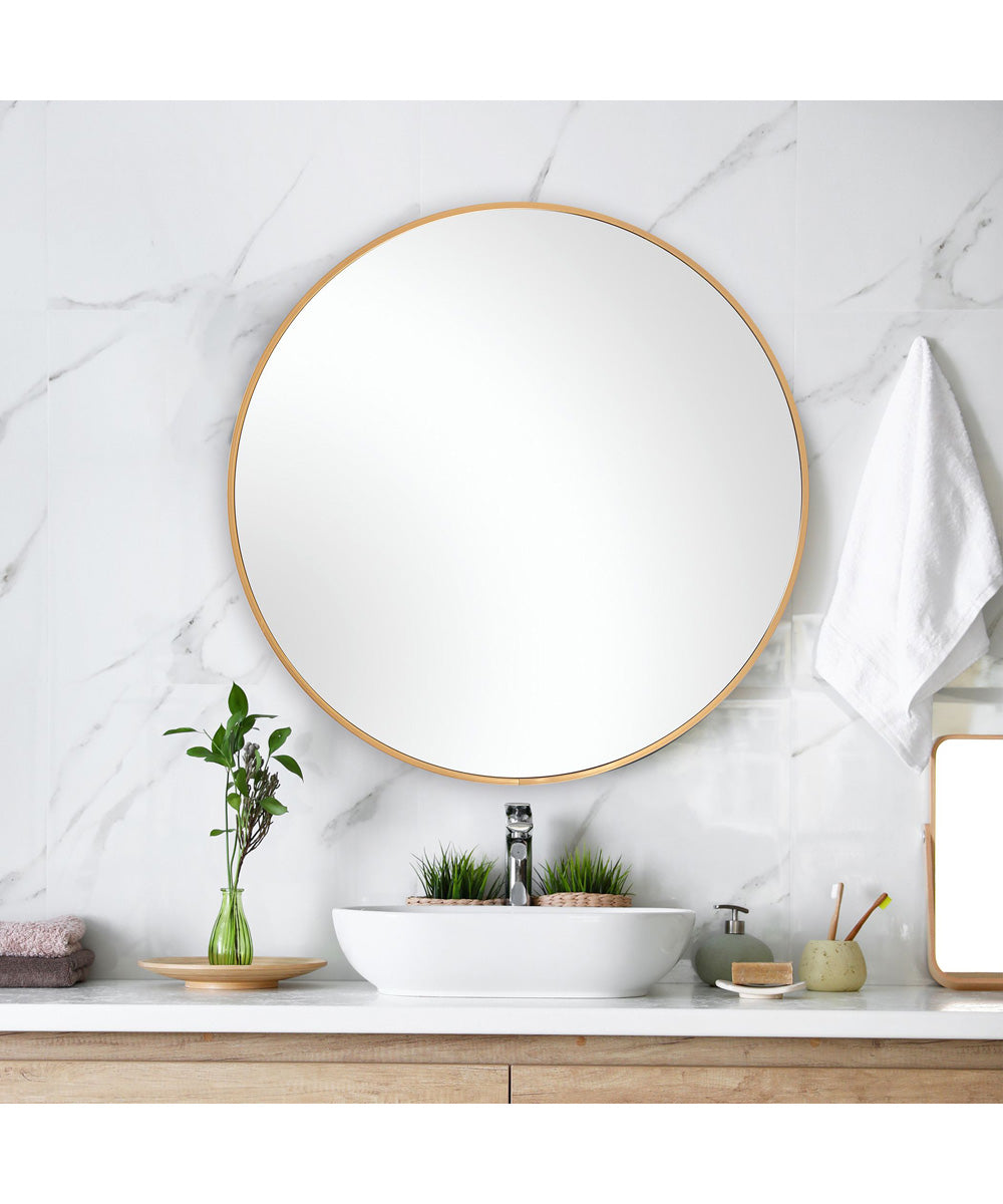 34x34" Wall Mirror in Brushed Gold