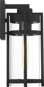 15"H Tofino 1-Light Outdoor Textured Black / Clear Seeded