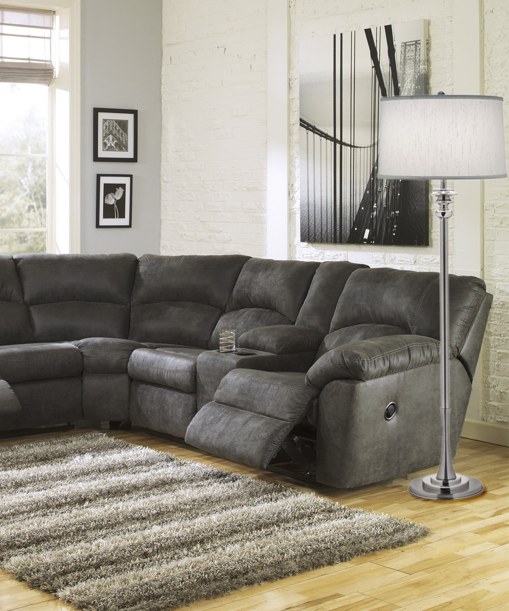 59"H Antique & Polished Nickel Signature by Stiffel Floor Lamp, 3-Way