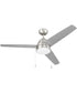 Cozy 52" 3-Blade Ceiling Fan 1-Light Fan Brushed Polished Nickel