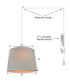 14"W 2 Light Swag Plug-In Pendant  White Linen with Diffuser White Cord