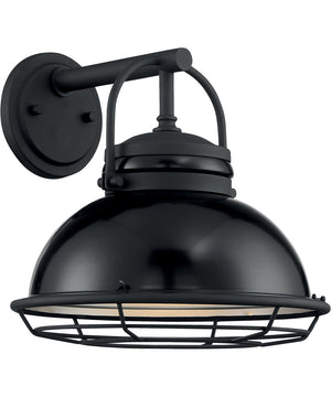 12"H Upton 1-Light Outdoor Gloss Black / Silver