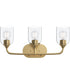 Ilia 3-Light Bath Vanity with Clear Glass Shade Brushed Gold