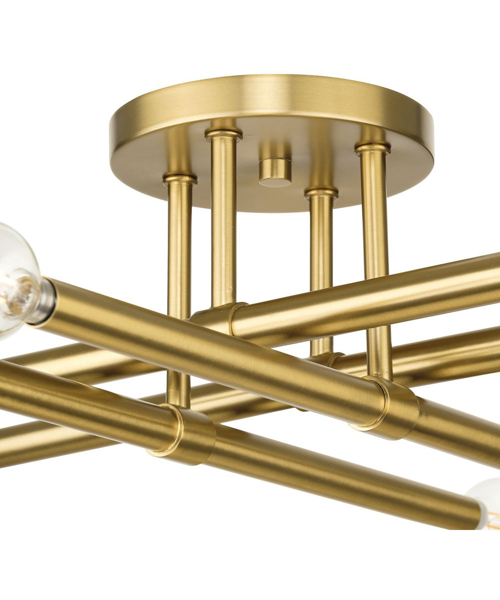 Arya 4-Light 20" Semi-Flush Mount Light Brushed Gold