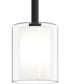 Mack 1-Light Pendant with Layered Glass Shade Matte Black