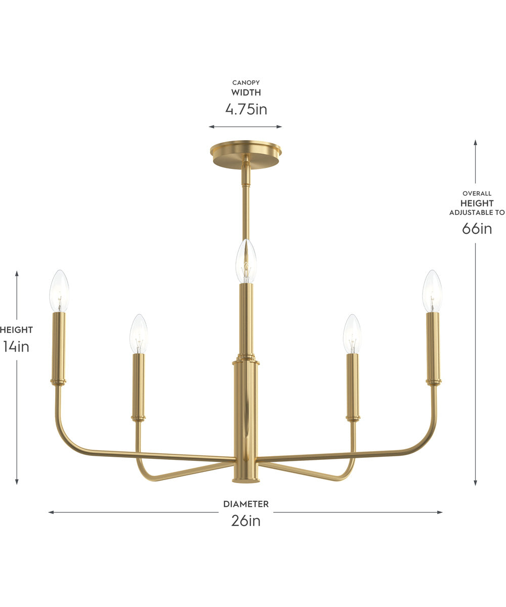 Reines 5-Light Medium Chandelier Brushed Gold