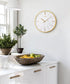 OPEN BOX 16" Wall Clock Carrara Gold & White Marble Effect Metal Case/Glass Cover