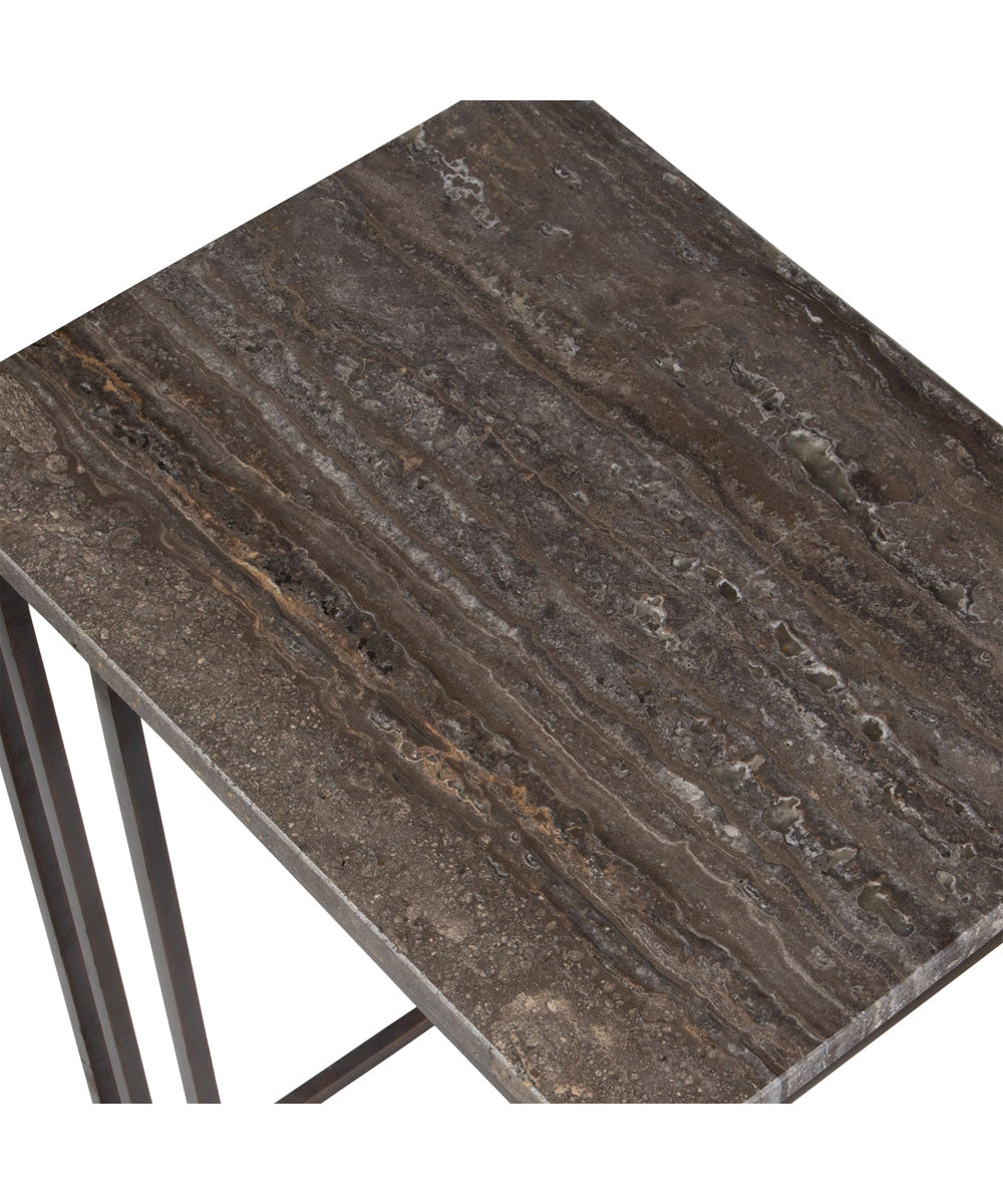 Theodore Travertine Accent Table