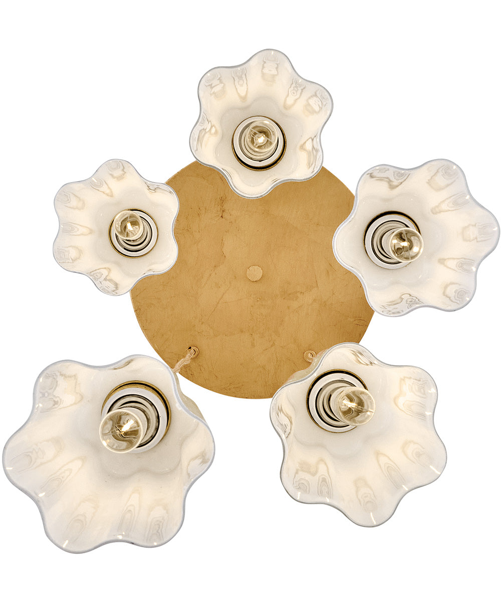 Honey 5-Light Small Chandelier in Distressed Brass