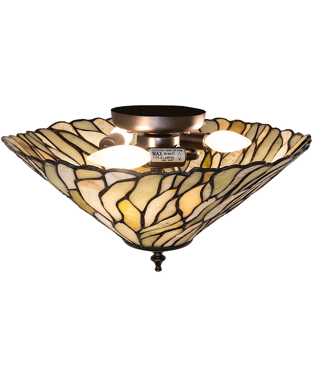 16" Wide Willow Jadestone Flush Mount