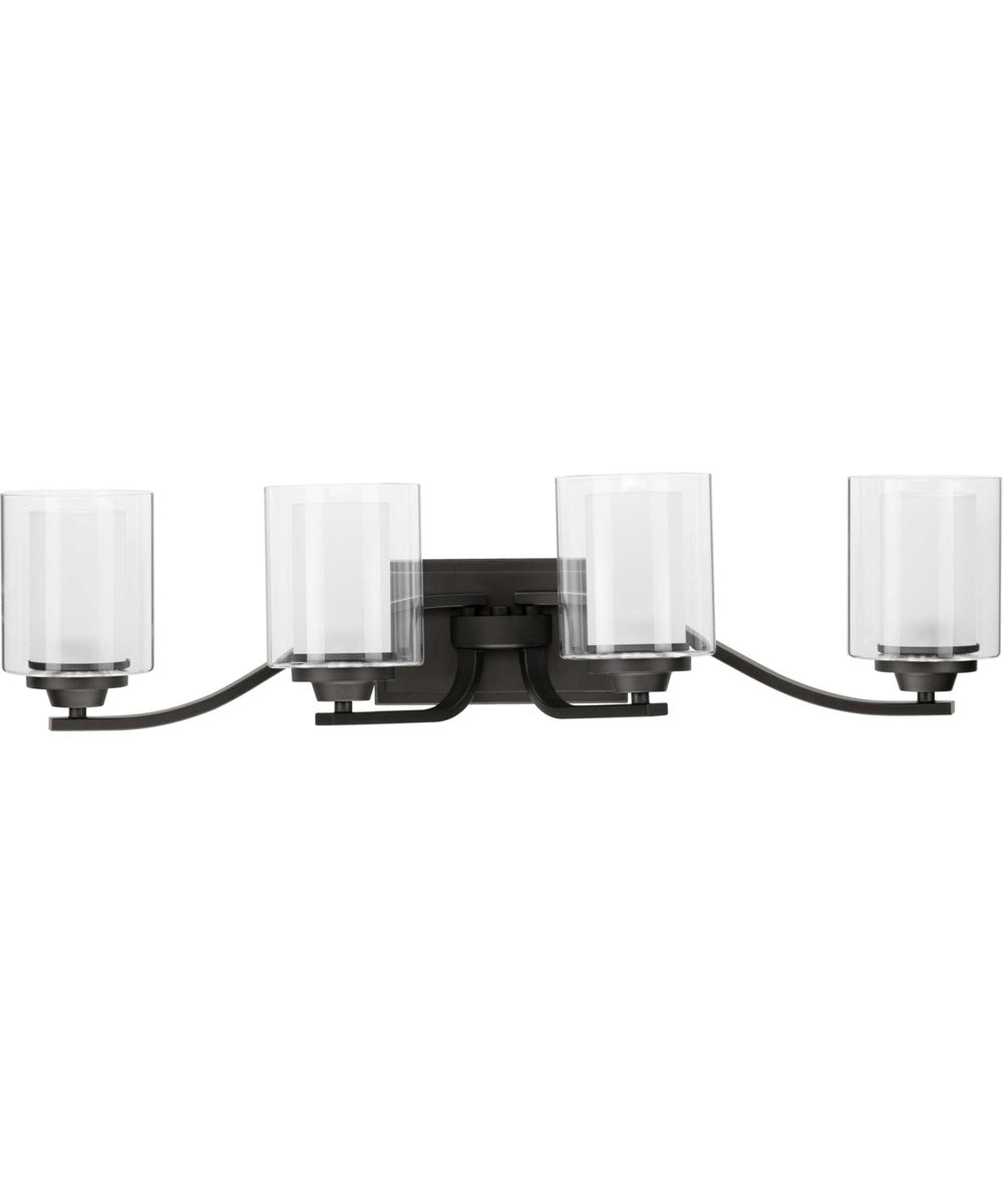 Kene 4-Light Clear Glass Craftsman Bath Vanity Light Graphite