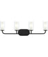 Mack 4-Light Vanity Light with Layered Glass Shades Matte Black