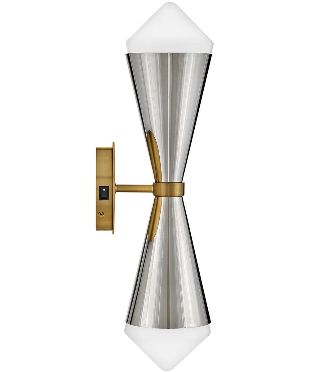 Betty 2-Light Large Two Light Sconce in Polished Nickel