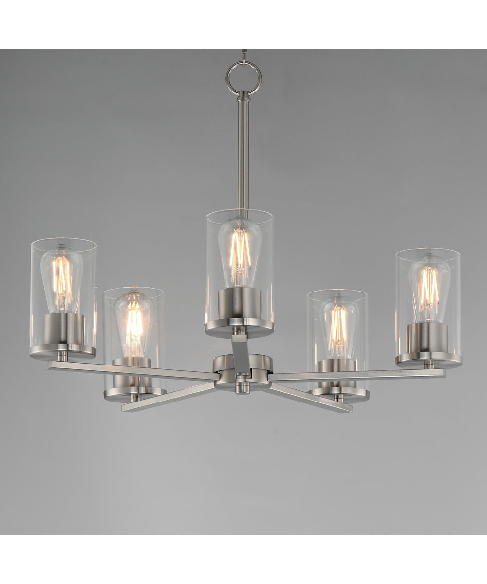 Lateral 5-Light Chandelier Satin Nickel