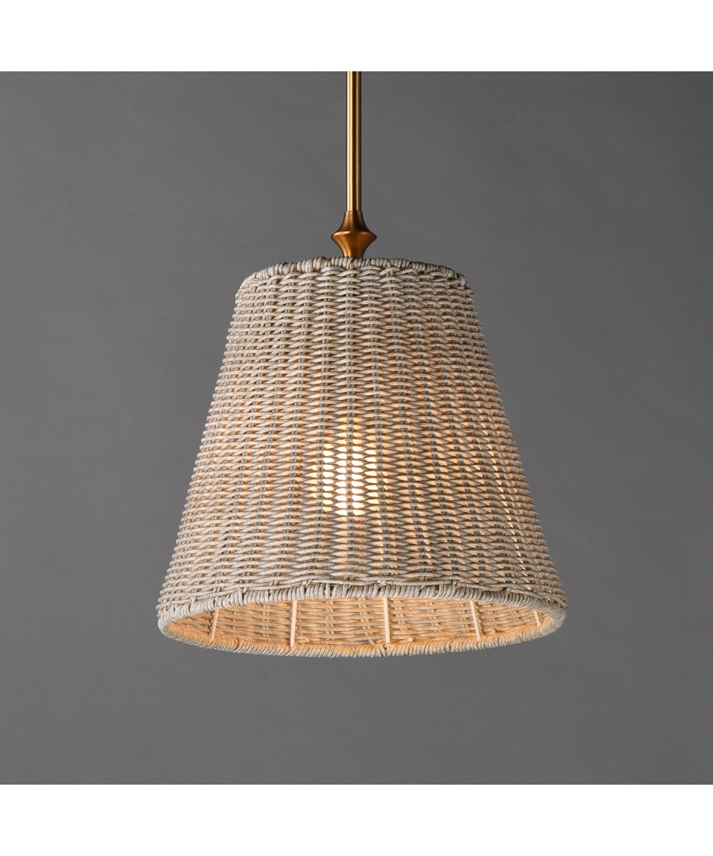 Baja 12 inch Single Pendant Natural Aged Brass