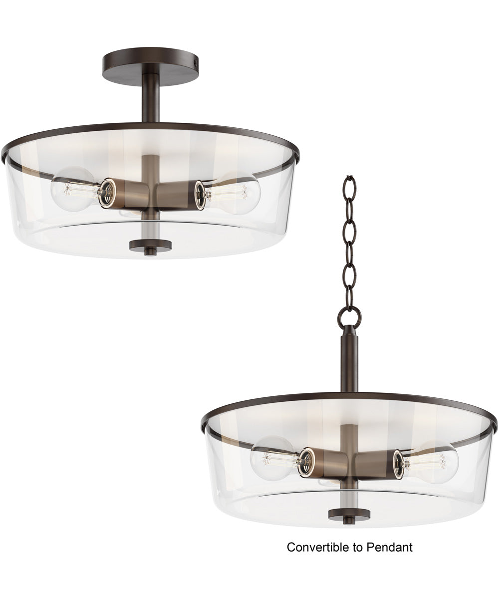 Fuller 3-Light Semi Flush/Pendant Convertible Oil Rubbed Bronze