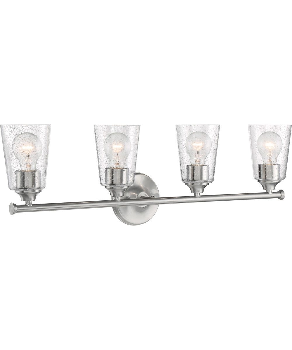 28"W Bransel 4-Light Vanity & Wall Brushed Nickel