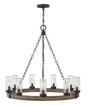 30"W Sawyer 9-Light Outdoor Chandelier in Sequoia