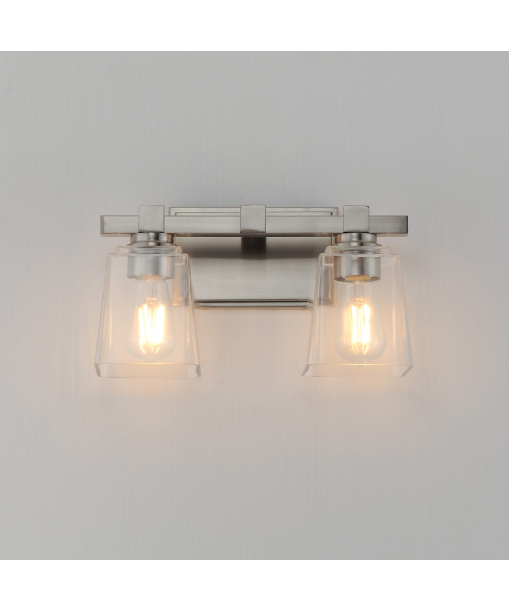 Cubos 2-Light Wall Sconce Satin Nickel