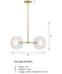 Sky Fall 4 Light Chandelier Brushed Gold
