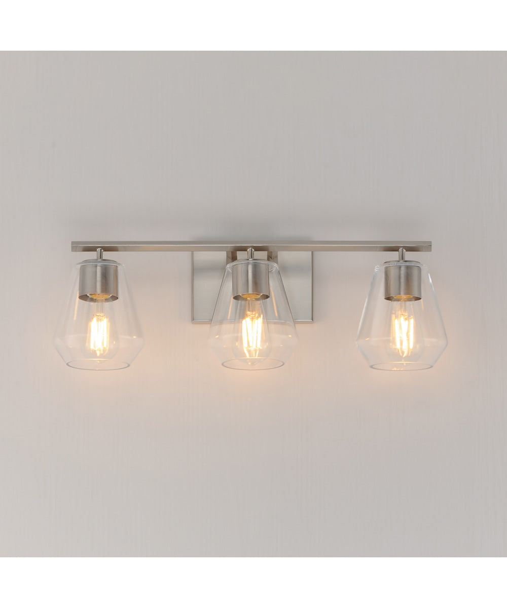 Geode 3-Light Bath Vanity Satin Nickel