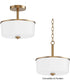 Fuller 2-Light Semi Flush/Pendant Convertible Natural Aged Brass