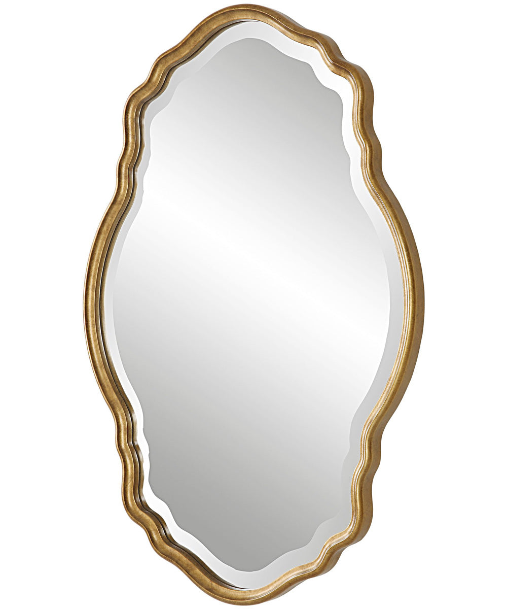 22x33" Wall Mirror in Gold with an Amber Glaze