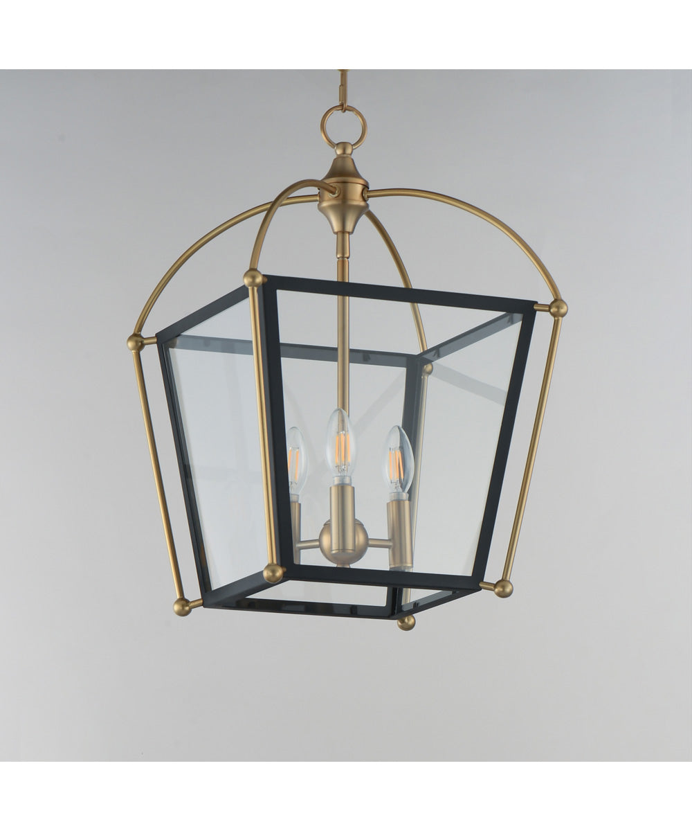 Mccadden 3-Light Pendant Black / Natural Aged Brass