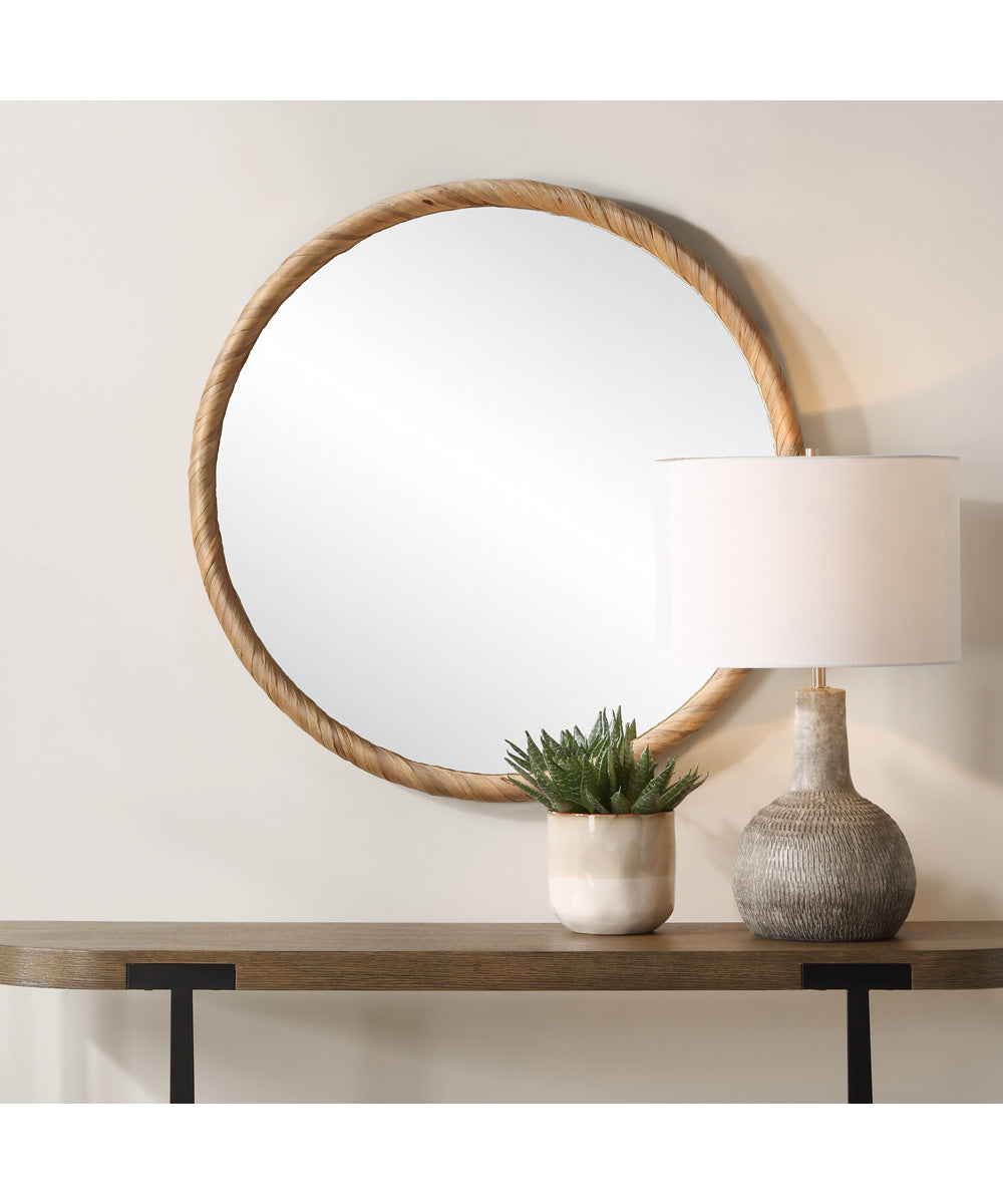 32x32" Wall Mirror with Tightly Wrapped Seagrass