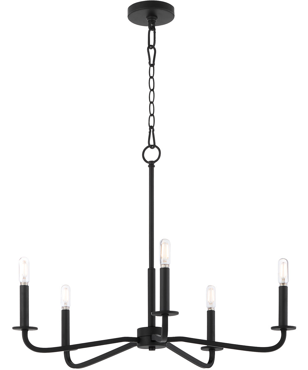 Rutherford 5-light Chandelier Matte Black