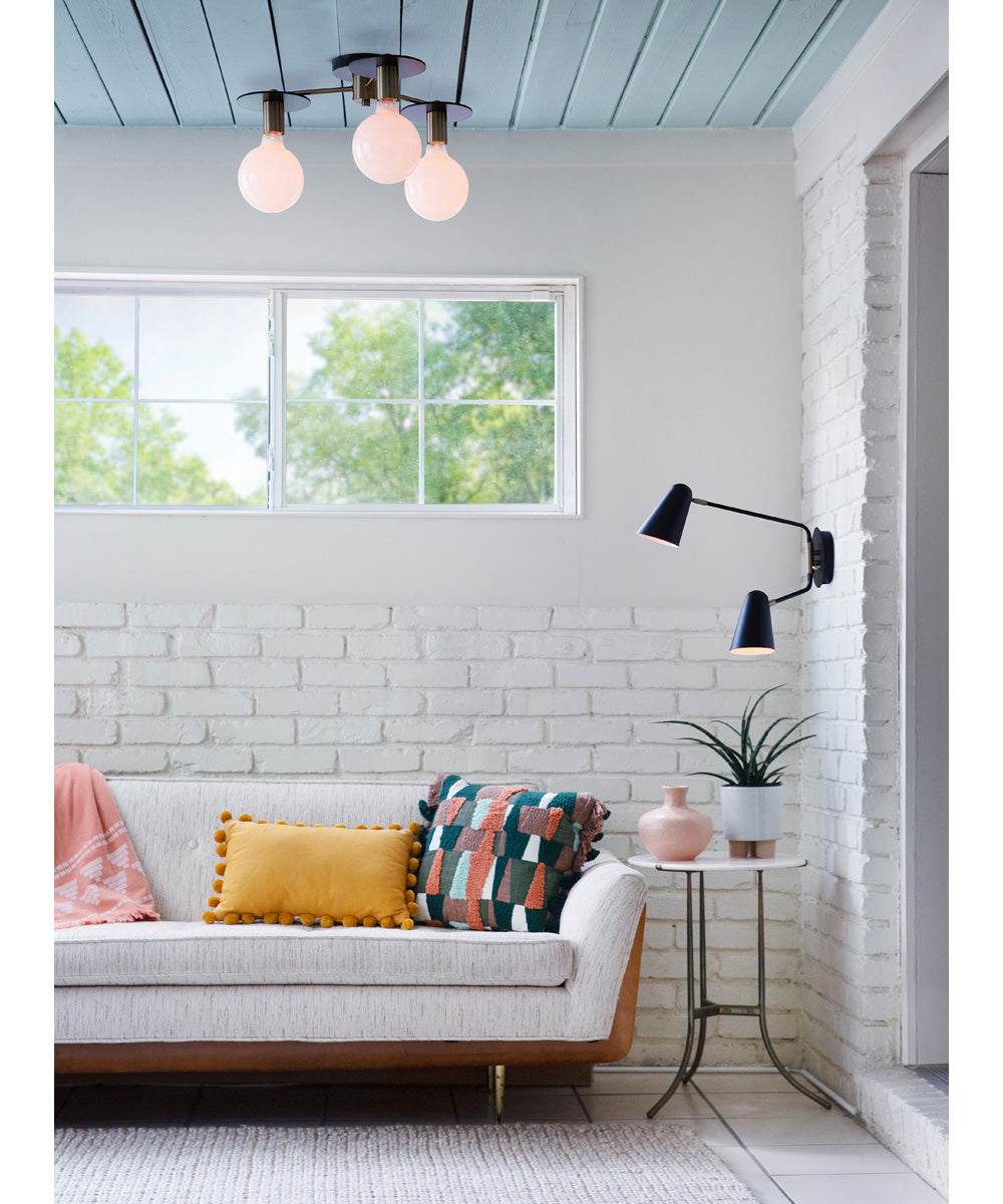 Birdie 2-Light Large Two Light Sconce in Black