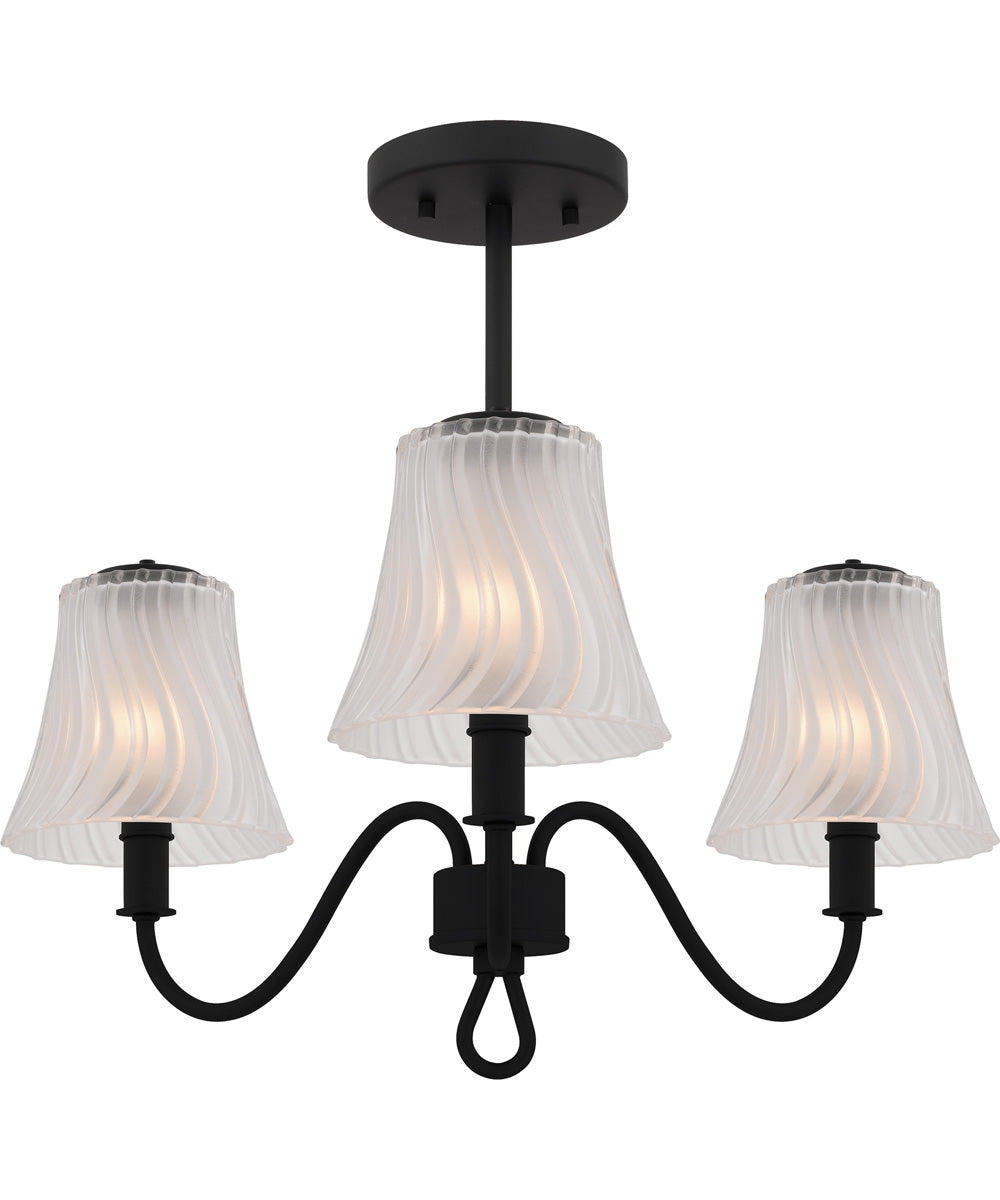 McKinney Extra Large 3-light Semi Flush Mount Matte Black