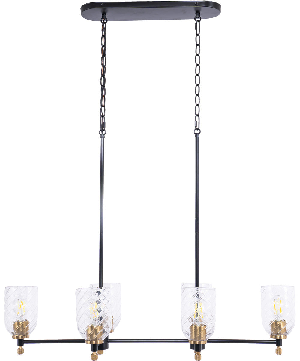 Council 6-Light Lighting Flat Black/Satin Brass