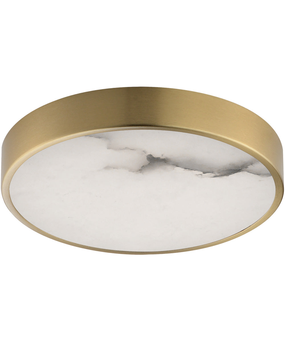Slab 7 inch LED Alabaster Flush Mount Natural Aged Brass