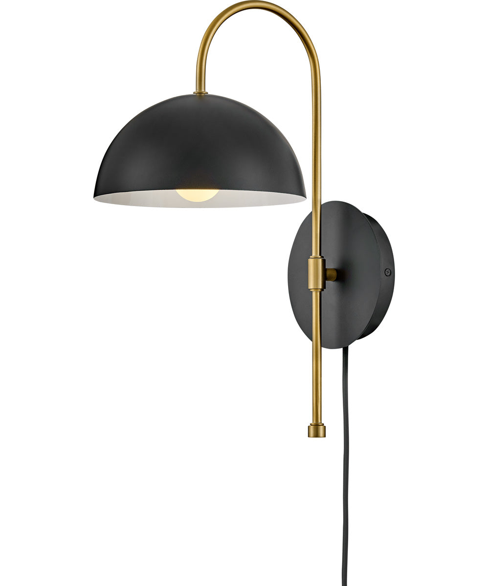 Lou 1-Light Medium Single Light Sconce in Black