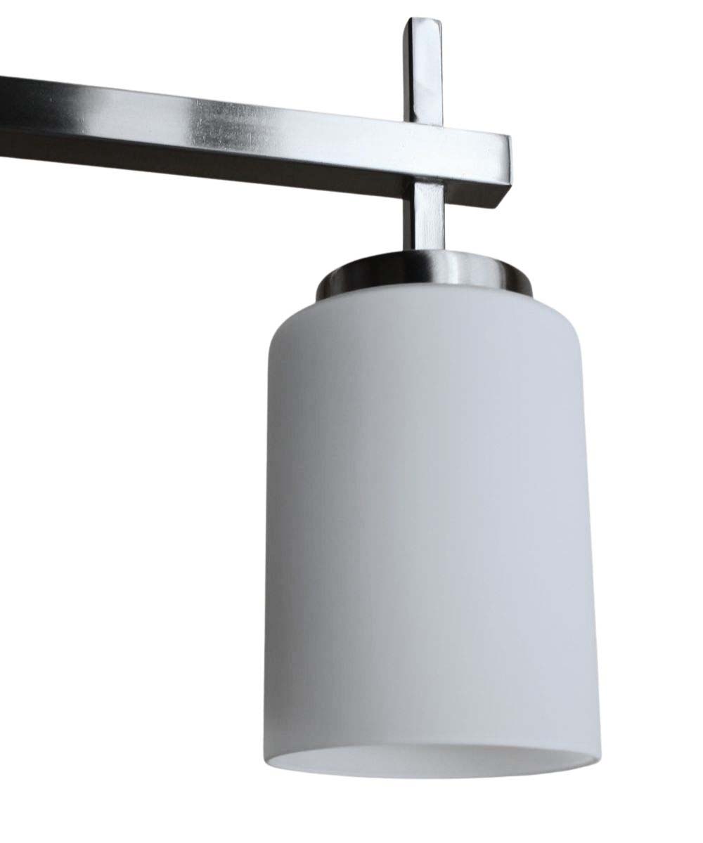 31"W 4-Light Kitchen Island Light Fixture Brushed Nickel Finish Frosted Glass Shade