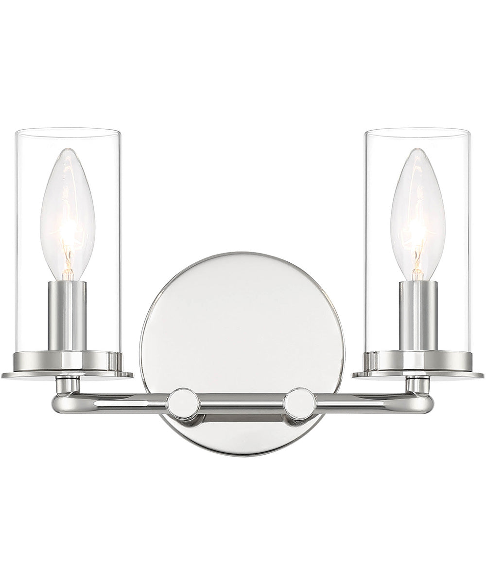 Hudson Heights 2 Light Vanity Polished Nickel