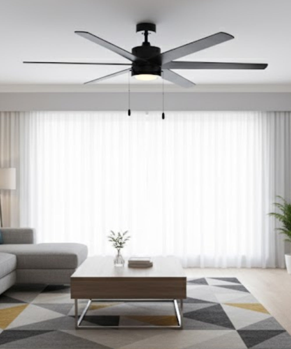 60" Aldea X 6-Blade Ceiling Fan Oil Rubbed Bronze Finish with Integrated LED Light