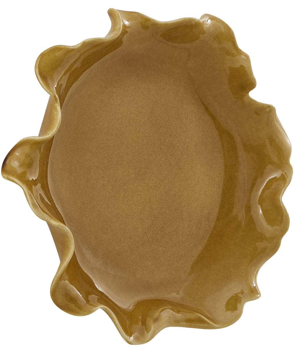Golden Crest Ruffle Indoor-Outdoor Bowl